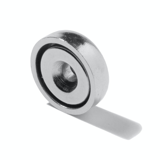 Potmagneet ø 20 mm, hoogte 6 mm, houdt ca. 19 kg