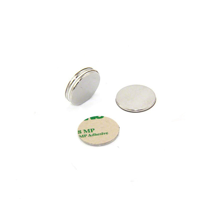 Schijfmagneet zelfklevend ø 20 mm, hoogte 2 mm, houdt ca. 2,1 kg